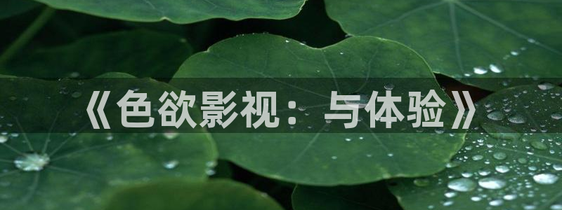 樱桃电影院：《色欲影视：与体验》